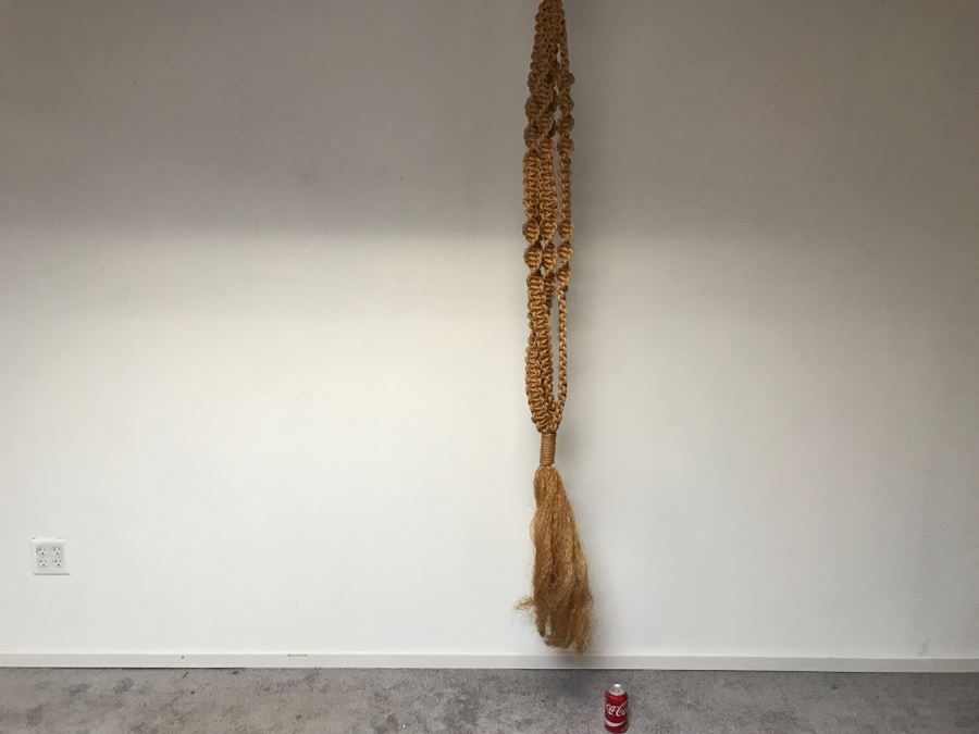 Large Vintage Hand‑Braided Macrame Plant Hanger Two-Tier [Photo 2]