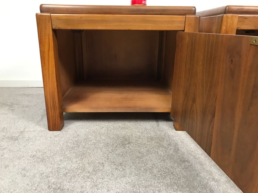 Pair Of MidCenury LANE End Tables With Single Door Style No