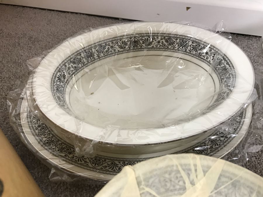 New Old Stock ~93 Piece Set Of Noritake Ivory China Prelude Pattern With Original Boxes [Photo 27]