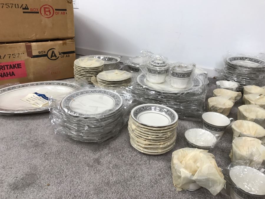 New Old Stock ~93 Piece Set Of Noritake Ivory China Prelude Pattern With Original Boxes [Photo 31]