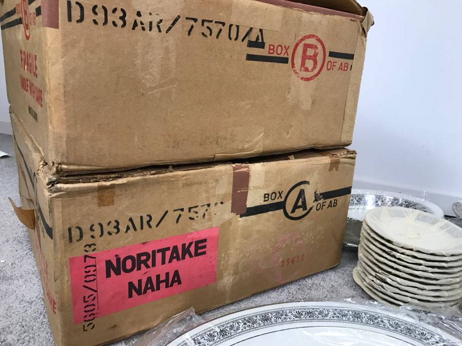 New Old Stock ~93 Piece Set Of Noritake Ivory China Prelude Pattern With Original Boxes [Photo 34]