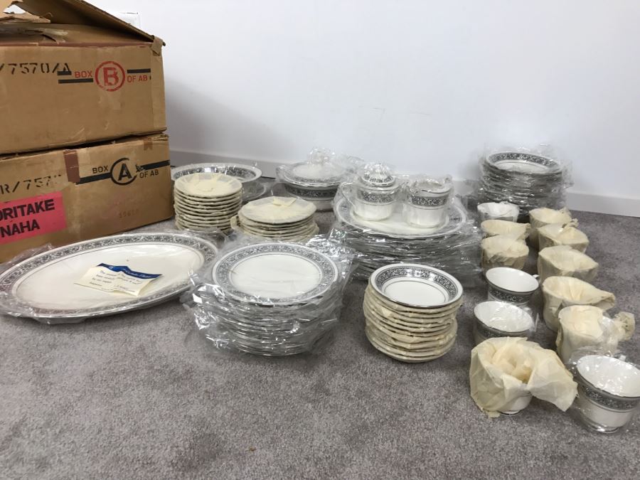 New Old Stock ~93 Piece Set Of Noritake Ivory China Prelude Pattern With Original Boxes [Photo 19]