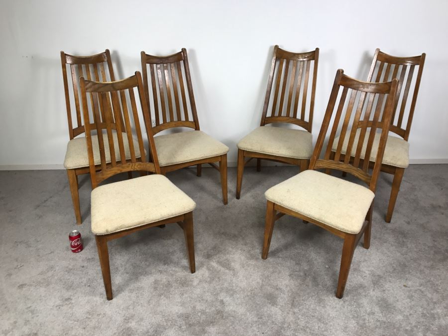 Set Of 6 Mid-Century Wooden Dining Chairs [Photo 3]