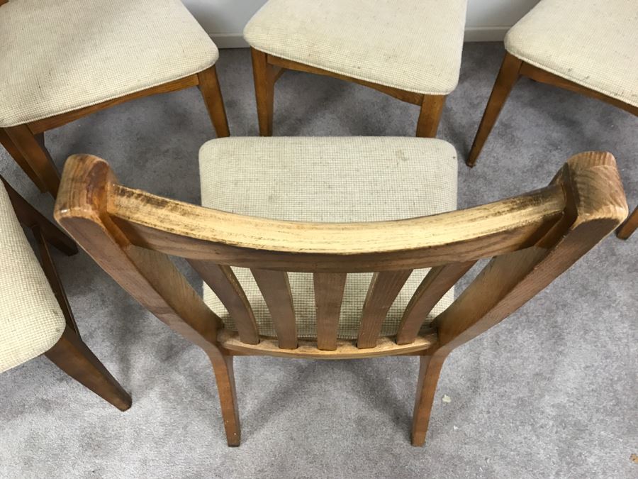 Set Of 6 Mid-Century Wooden Dining Chairs [Photo 7]