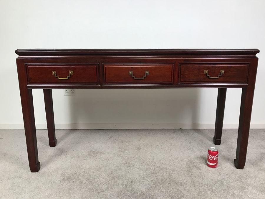 Chinese Rosewood Console Table With 3 Drawers [Photo 2]