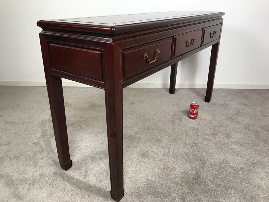 Chinese Rosewood Console Table With 3 Drawers [Photo 11]