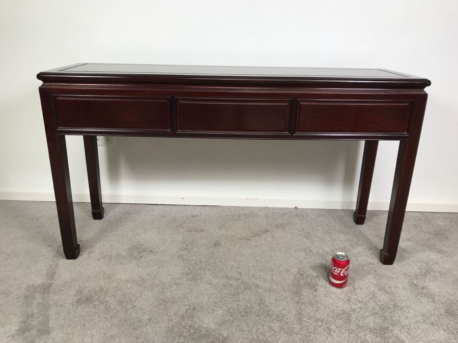 Chinese Rosewood Console Table With 3 Drawers [Photo 16]