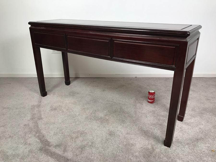 Chinese Rosewood Console Table With 3 Drawers [Photo 15]