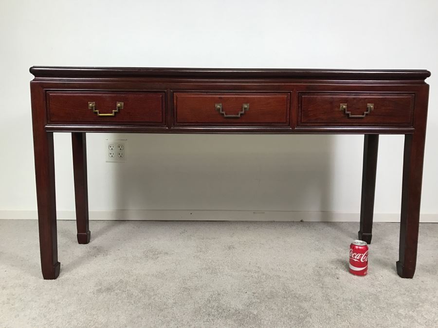 Chinese Rosewood Console Table With 3 Drawers [Photo 1]