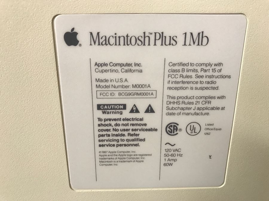 Apple Macintosh Mac Plus 1MB Computer (For Parts) Model M0001A With Manuals, Mouse, Keyboard And ImageWriter II Printer [Photo 21]