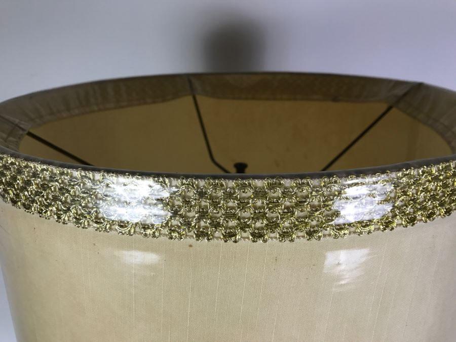 Vintage Marble And Brass Table Lamp With Nice Shade [Photo 9]