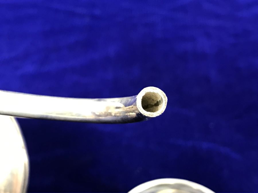 Pair Of Vintage Sterling Silver 950 Signed Japanese Candelabras - 627g Sterling Silver 950 Melt Value $308 - Note That One Candle Holder Needs Repair [Photo 19]