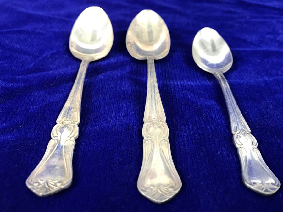 Vintage Set Of 3 T. A. Nickel Silver Spoons 65g [Photo 4]