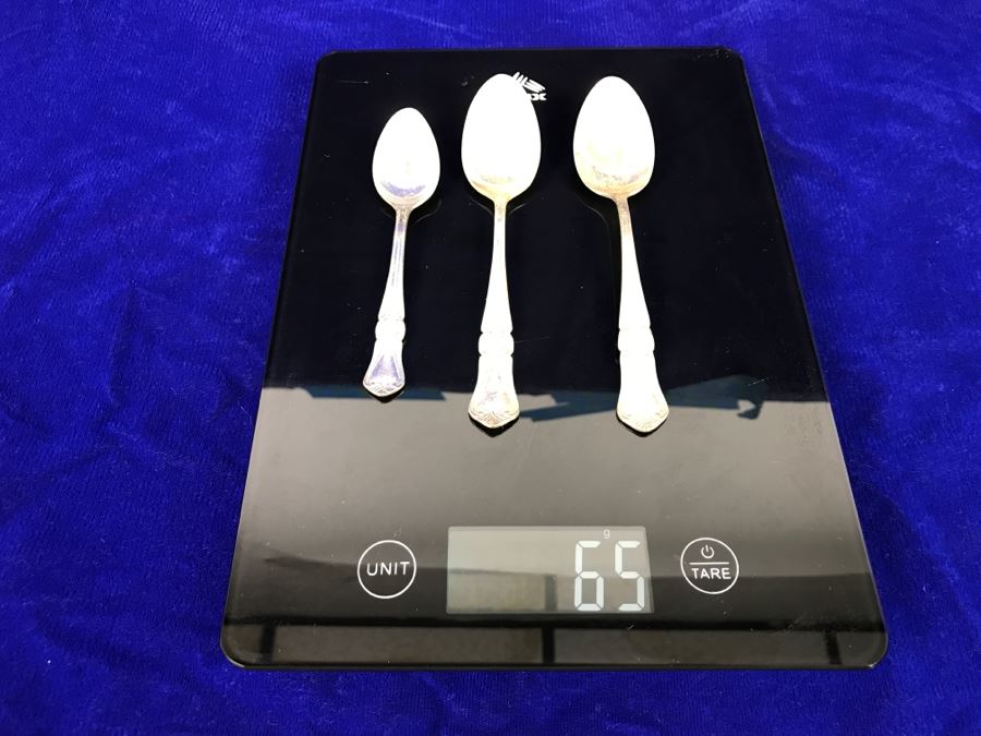 Vintage Set Of 3 T. A. Nickel Silver Spoons 65g [Photo 3]