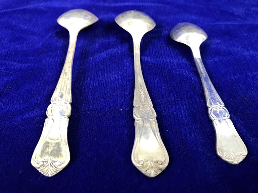 Vintage Set Of 3 T. A. Nickel Silver Spoons 65g [Photo 8]