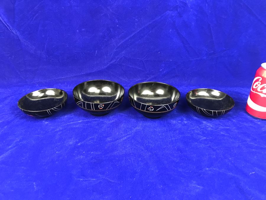 Pair Of Hand Painted Lacquer Bowls [Photo 8]