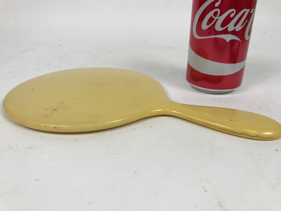 Vintage Bone Hand Vanity Mirror Beveled Glass [Photo 5]