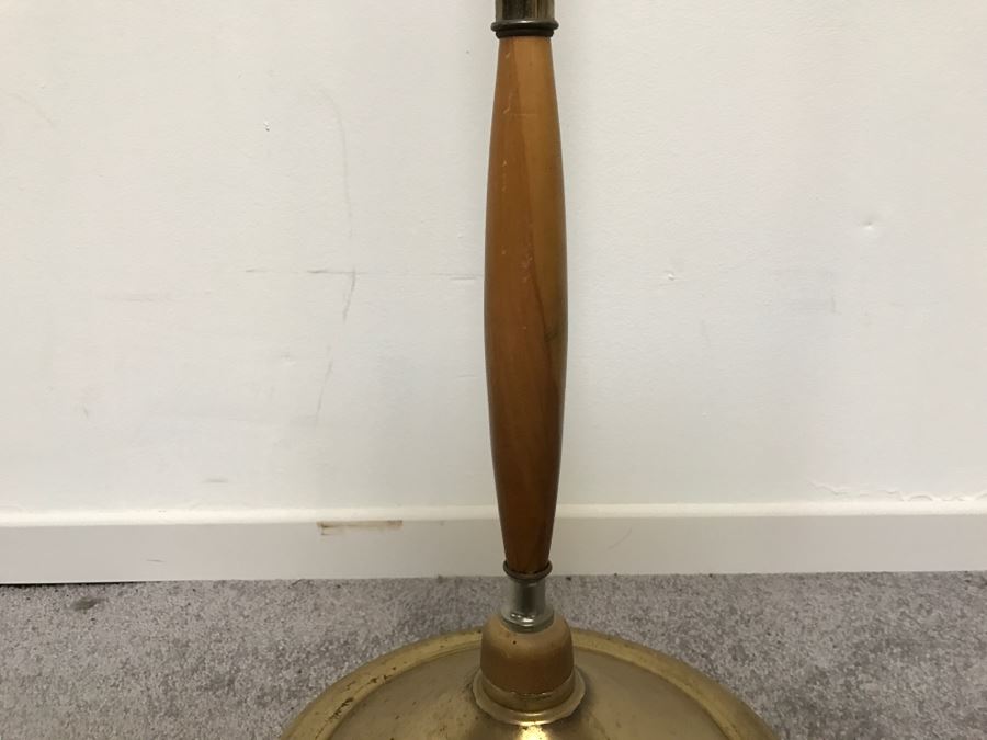 Mid-Century Modern Floor Lamp Wood And Brass [Photo 4]