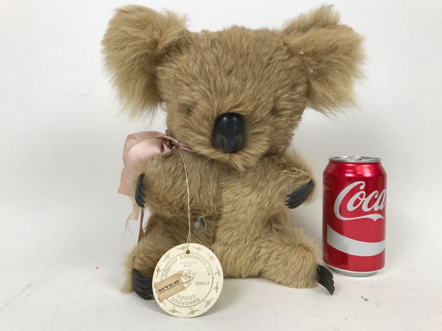 Genuine Kangaroo Fur Koala Bear Doll - Note One Of The Ears Is Ripping [Photo 1]