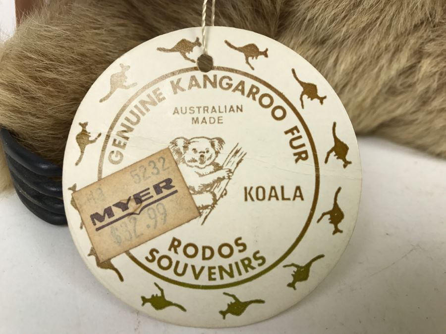 Genuine Kangaroo Fur Koala Bear Doll - Note One Of The Ears Is Ripping [Photo 3]