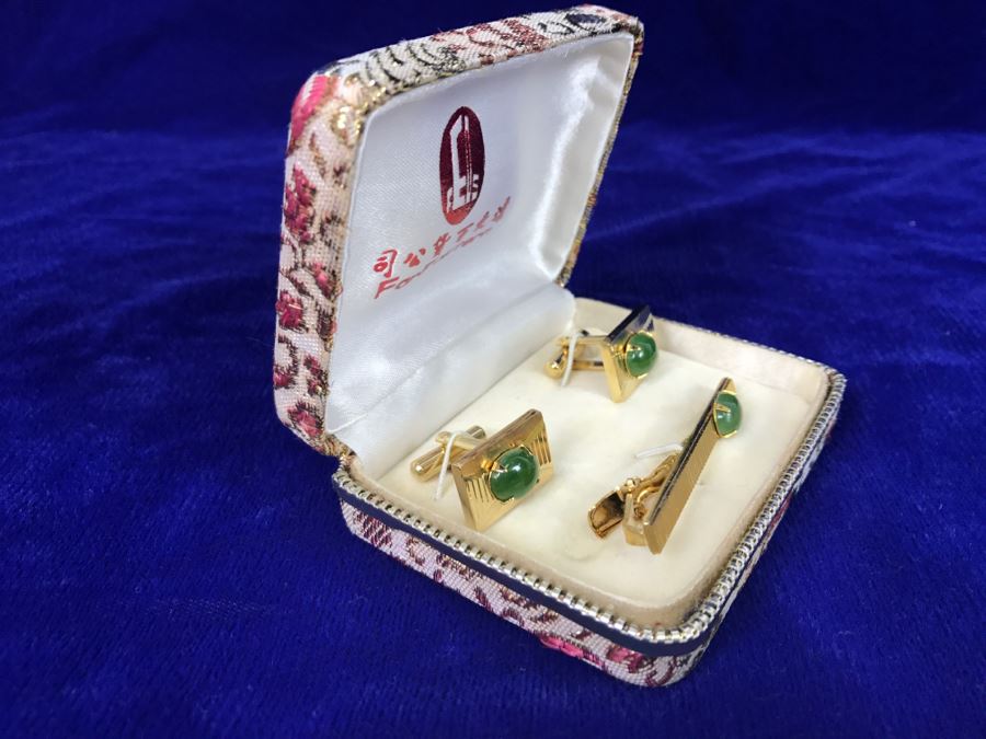 Men's Asian Tie Clip And Cufflink Set With Original Box [Photo 5]