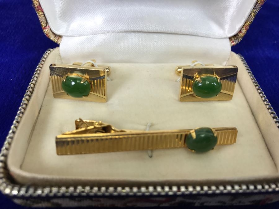 Men's Asian Tie Clip And Cufflink Set With Original Box [Photo 3]