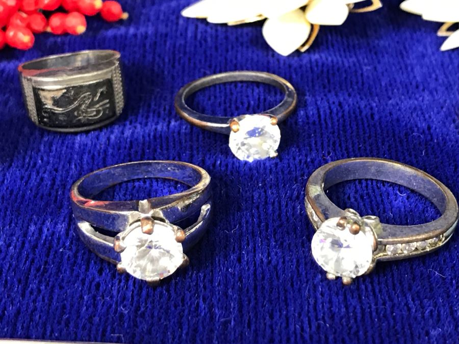 Huge Collection Of Vintage Costume Jewelry Hong Kong Some Sterling Silver See All Photos [Photo 4]