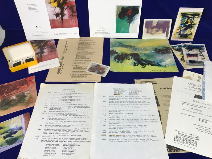 Collection Of Artist John Way's Slides Of Original Art, Art Show Programs, Bio And Artwork Cards