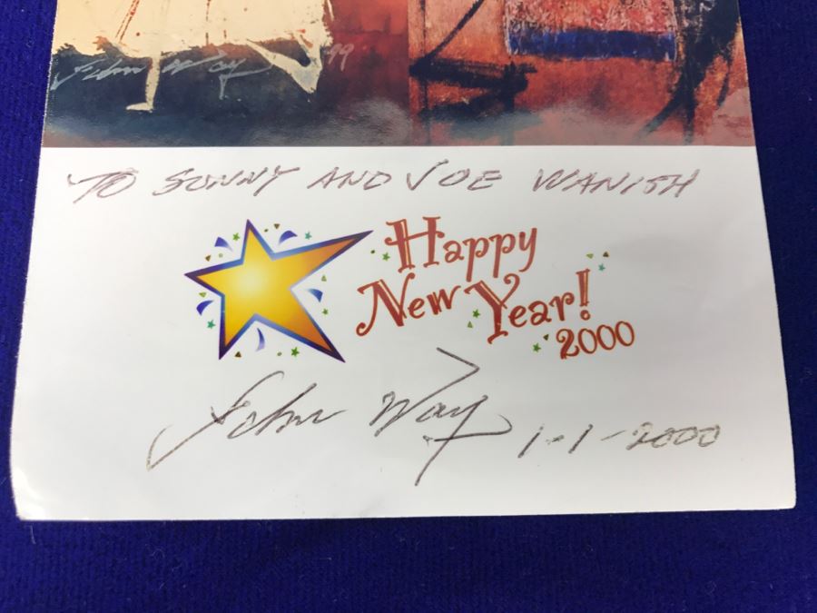 Pair Of Signed John Way Artist Picture Postcards From 2000 / 2001 - John Way Has Exhibited Alongside Artists Like Jackson Pollock And Andy Warhol In The Sixties ** See more JOHN WAY items below ** [Photo 3]