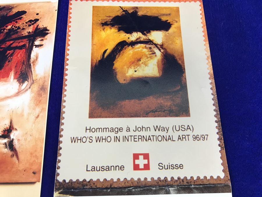 Pair Of Signed John Way Artist Picture Postcards From 1996 / 1997 [Photo 2]