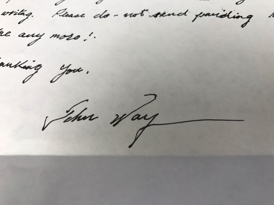 Artist John Way Signed Personalized Letter And Signed Picture Postcard From 1991 [Photo 6]