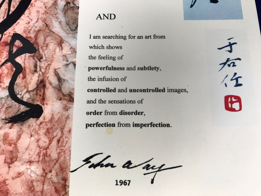 John Way Artist Exhibition Program 'Order From Disorder: The Ancient Art Of Chinese Calligraphy And Abstract Expressionism' By John Way And Signed Happy New Year Card [Photo 5]