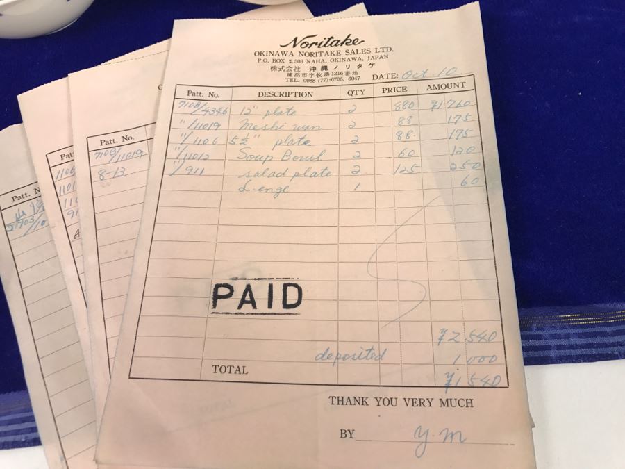 Noritake ~62 Pieces Blue And White China Set Nittoroyal RC Japan Nippon Toki Kaisha Never Used With Original Receipts [Photo 17]