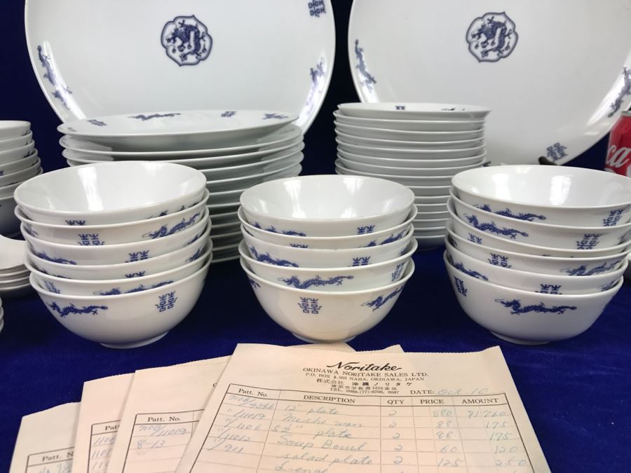 Noritake ~62 Pieces Blue And White China Set Nittoroyal RC Japan Nippon Toki Kaisha Never Used With Original Receipts [Photo 12]