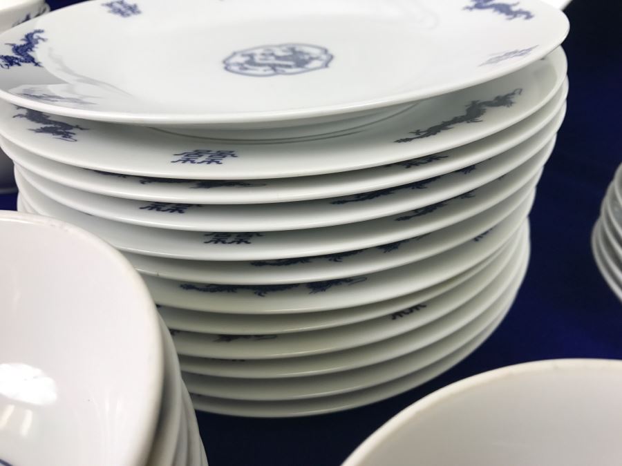 Noritake ~62 Pieces Blue And White China Set Nittoroyal RC Japan Nippon Toki Kaisha Never Used With Original Receipts [Photo 11]