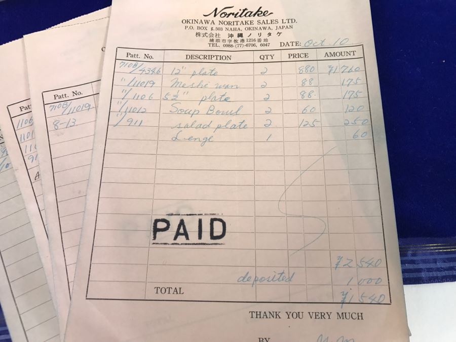 Noritake ~62 Pieces Blue And White China Set Nittoroyal RC Japan Nippon Toki Kaisha Never Used With Original Receipts [Photo 18]