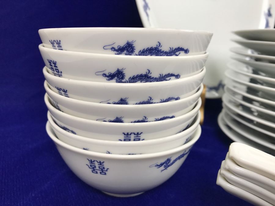 Noritake ~62 Pieces Blue And White China Set Nittoroyal RC Japan Nippon Toki Kaisha Never Used With Original Receipts [Photo 13]