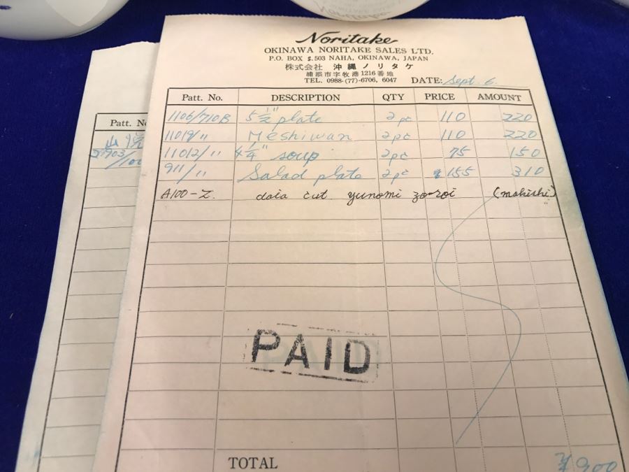 Noritake ~62 Pieces Blue And White China Set Nittoroyal RC Japan Nippon Toki Kaisha Never Used With Original Receipts [Photo 20]