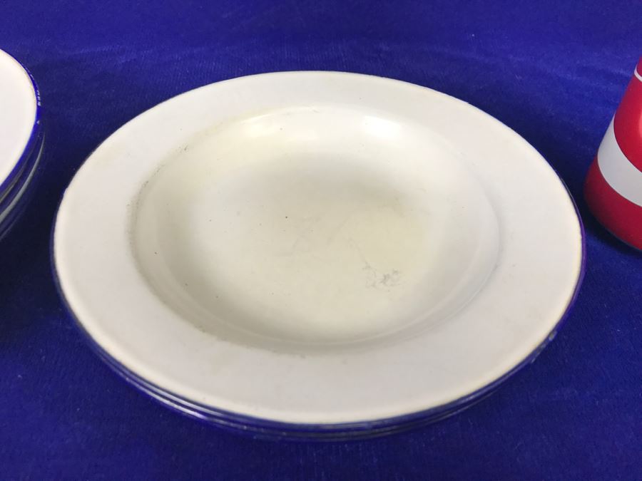 (9) Asian Metal Enamel Plates With (9) Noritake Melamine Ware Japan [Photo 6]