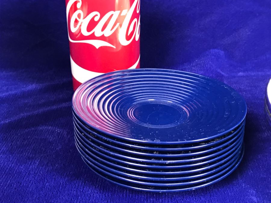 (9) Asian Metal Enamel Plates With (9) Noritake Melamine Ware Japan [Photo 10]