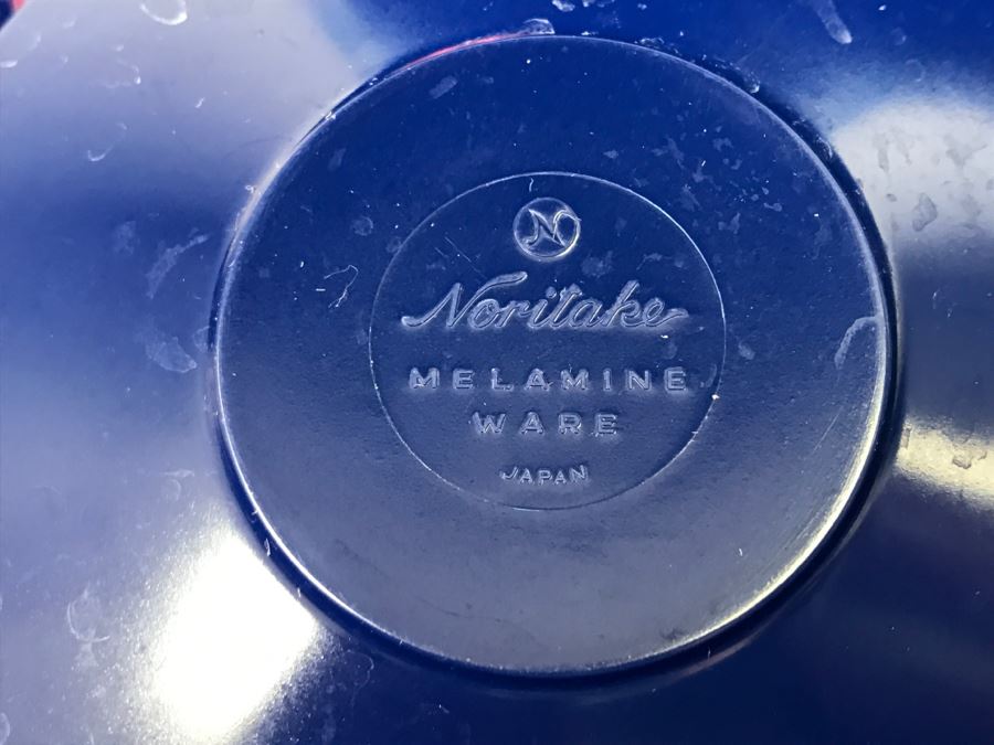 (9) Asian Metal Enamel Plates With (9) Noritake Melamine Ware Japan [Photo 3]