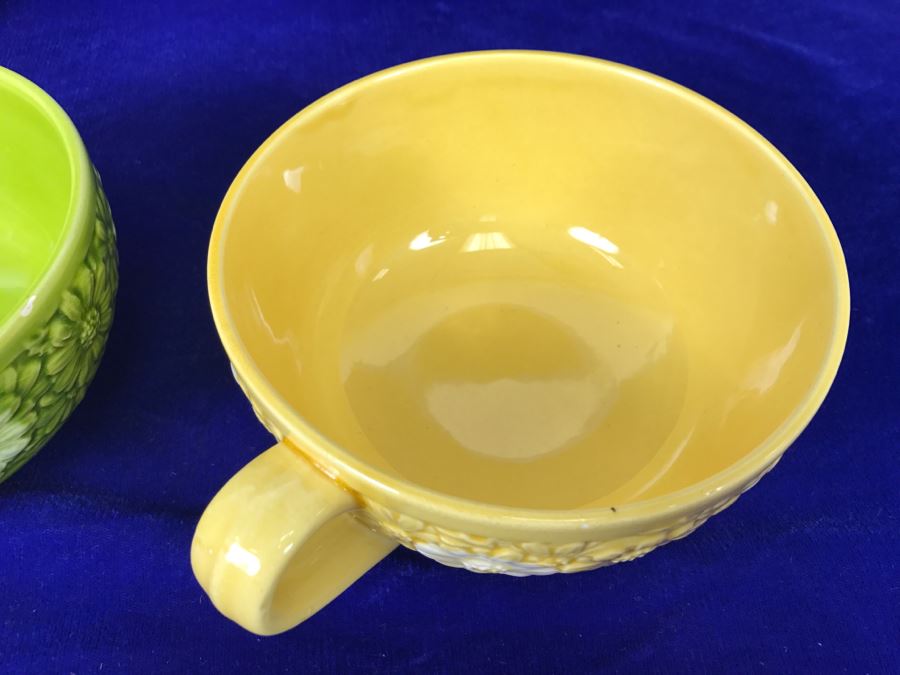 (2) Mid-Century Japanese Cups With Fluted Milk Glass Bowl [Photo 4]