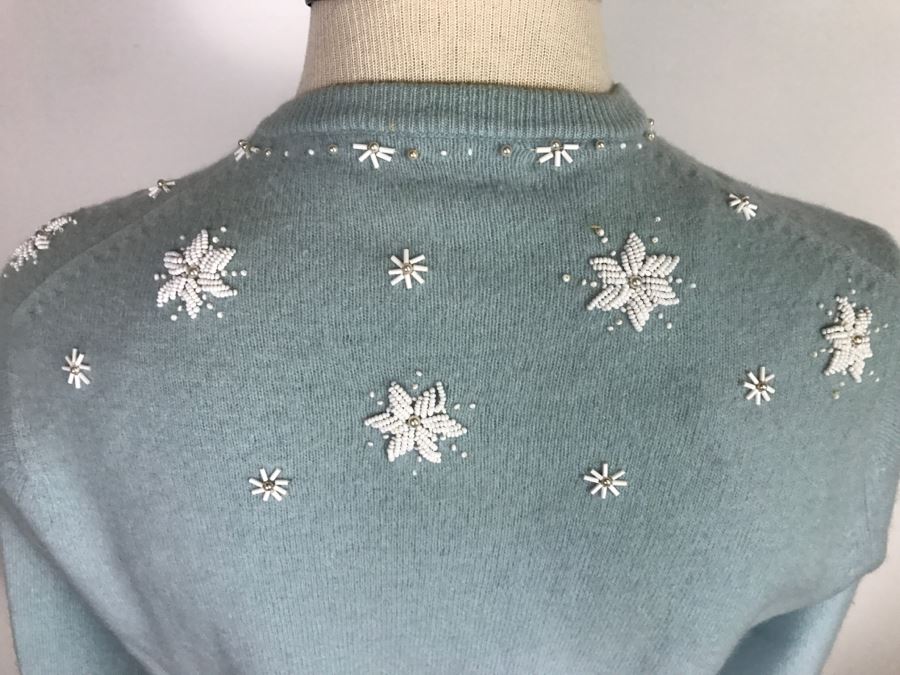 Vintage Hong Kong Hand Beaded Sweater By Harilela's [Photo 9]