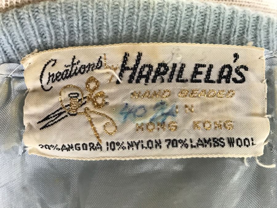 Vintage Hong Kong Hand Beaded Sweater By Harilela's [Photo 2]
