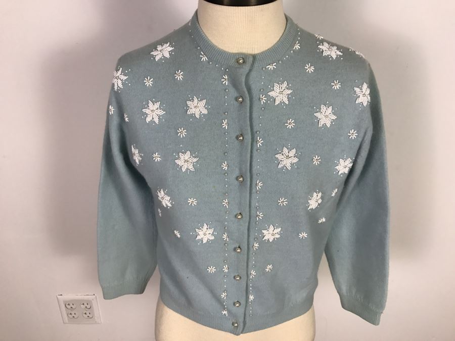 Vintage Hong Kong Hand Beaded Sweater By Harilela's [Photo 3]