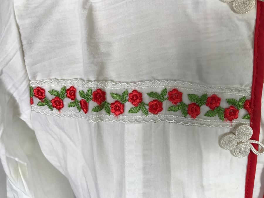 Vintage Asian Button Down Top With Embroidery Size L [Photo 4]
