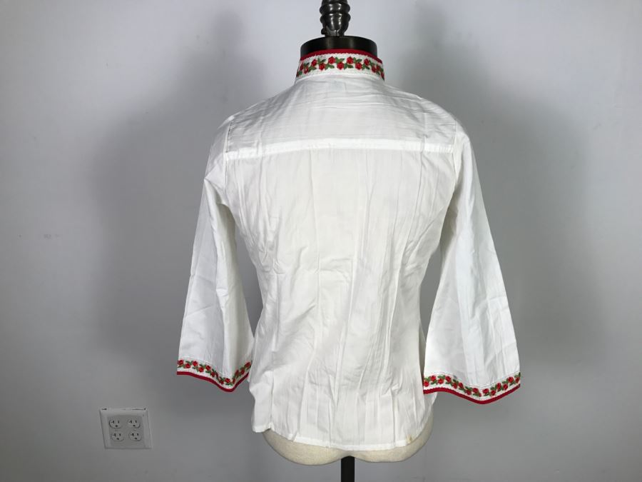 Vintage Asian Button Down Top With Embroidery Size L [Photo 7]