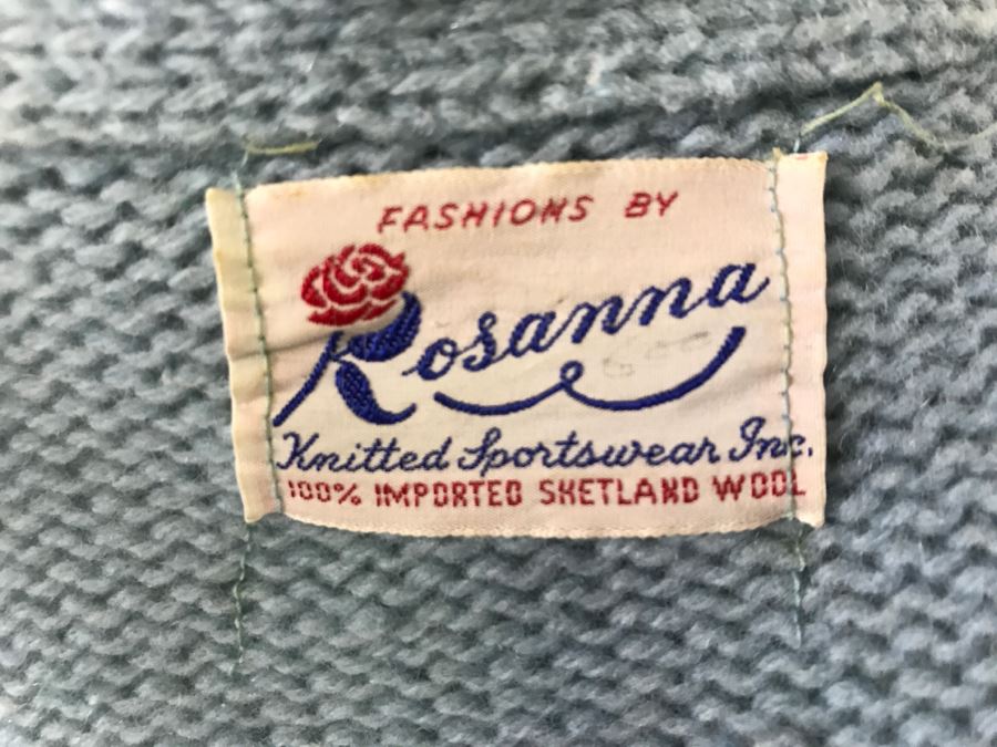 Vintage Knitted Sportswear Button Down Top Jacket By Rosanna 100% Shetland Wool [Photo 5]
