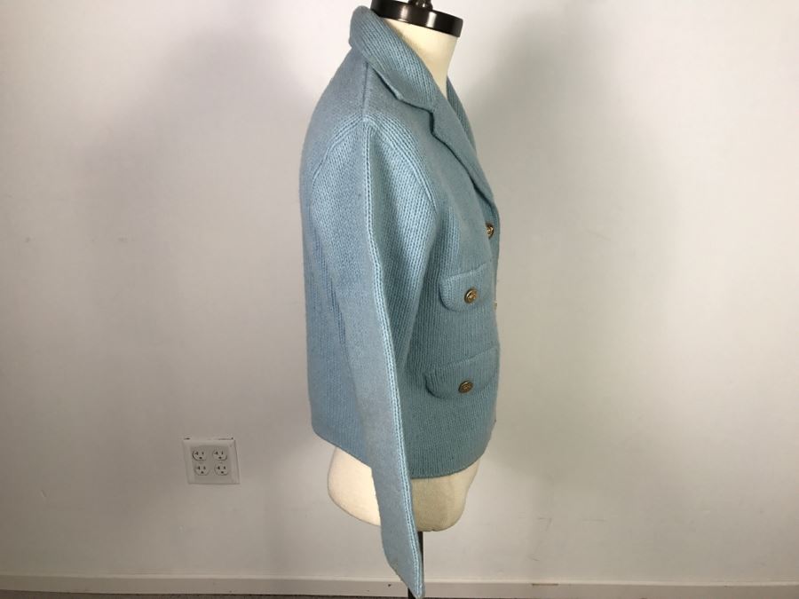 Vintage Knitted Sportswear Button Down Top Jacket By Rosanna 100% Shetland Wool [Photo 3]