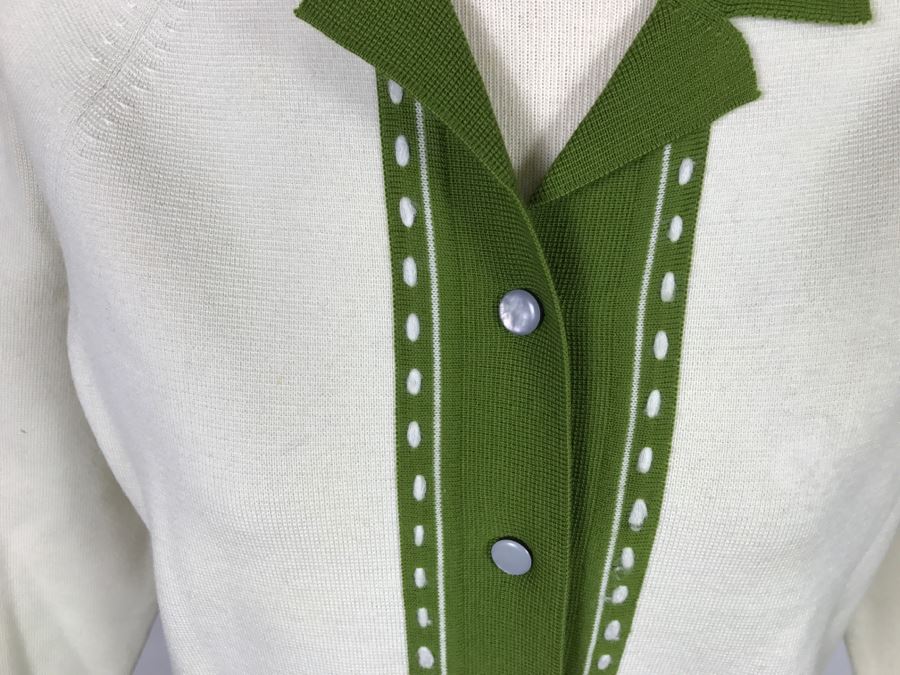 Vintage Hong Kong Button Down Top With Matching Skirt By Marcella 100% Pure Wool Size 10 [Photo 3]